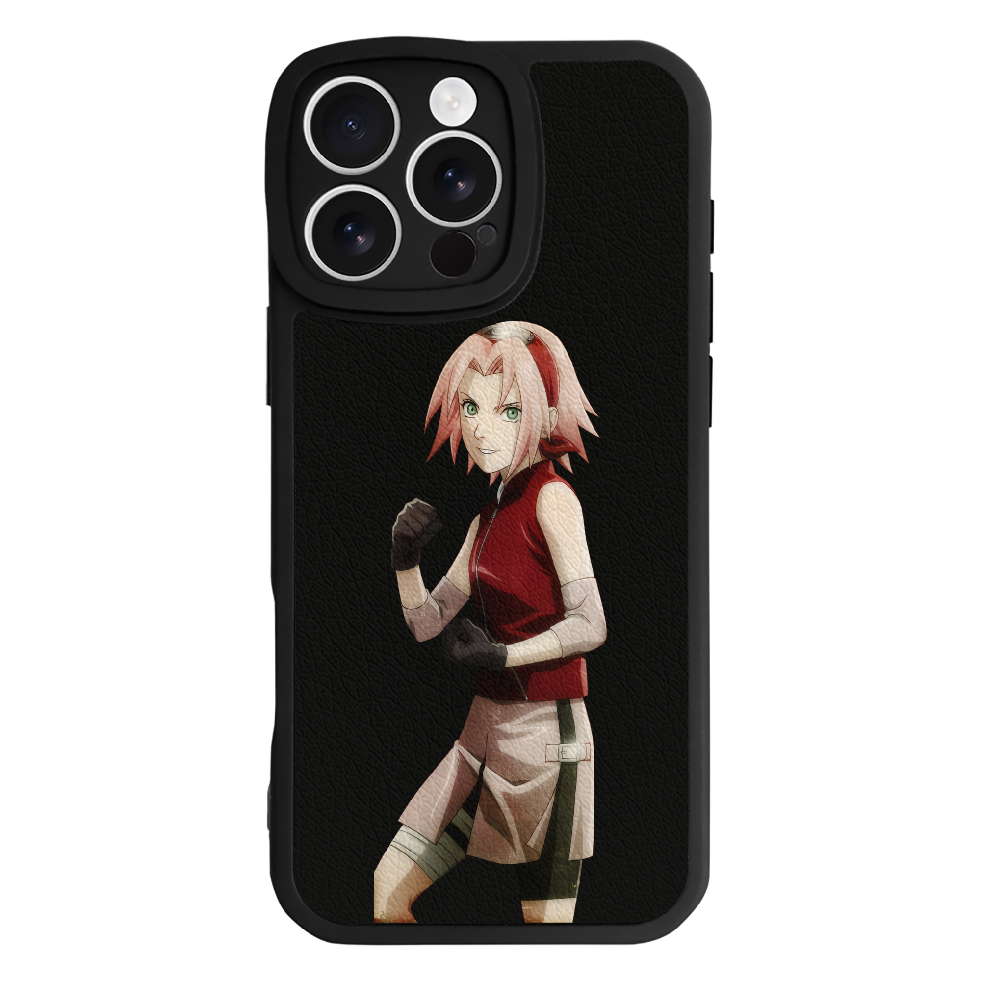 （画像用） NARUTO -ナルト- 春野サクラ Haruno Sakura 【iPhone 16シリーズ対応】シリコンスマホケース（レザー調） 材質：シリコン